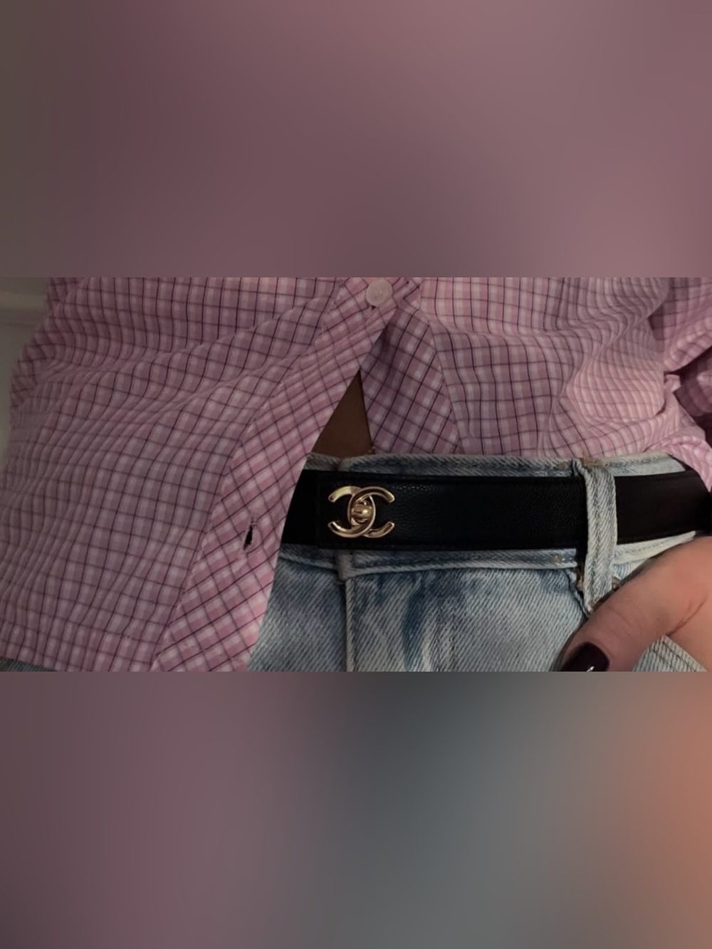 Rare CHANEL fall 26 collection Black Leather Belt - Picture 2 of 2